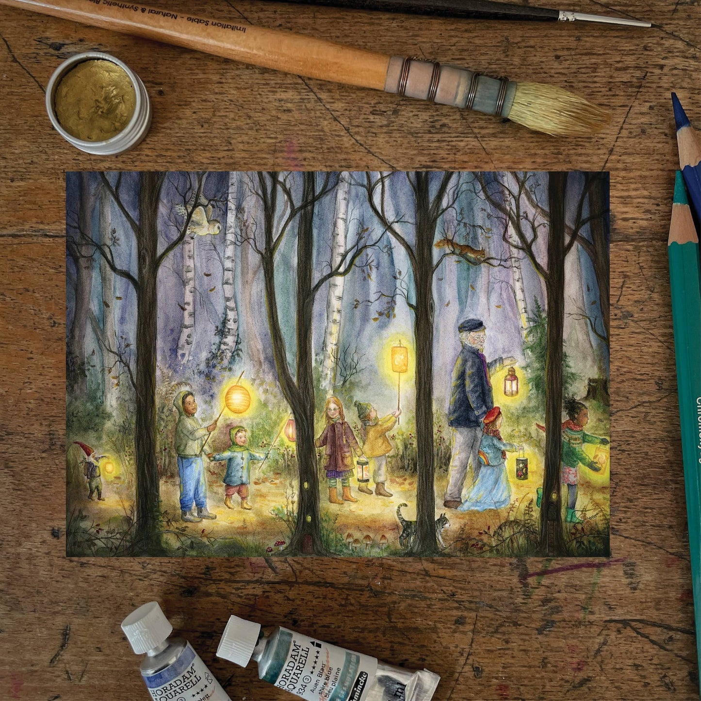 Lantern Walk (A6 postcard)
