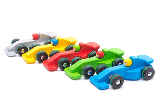 BAJO Wooden Race Car on Wheels