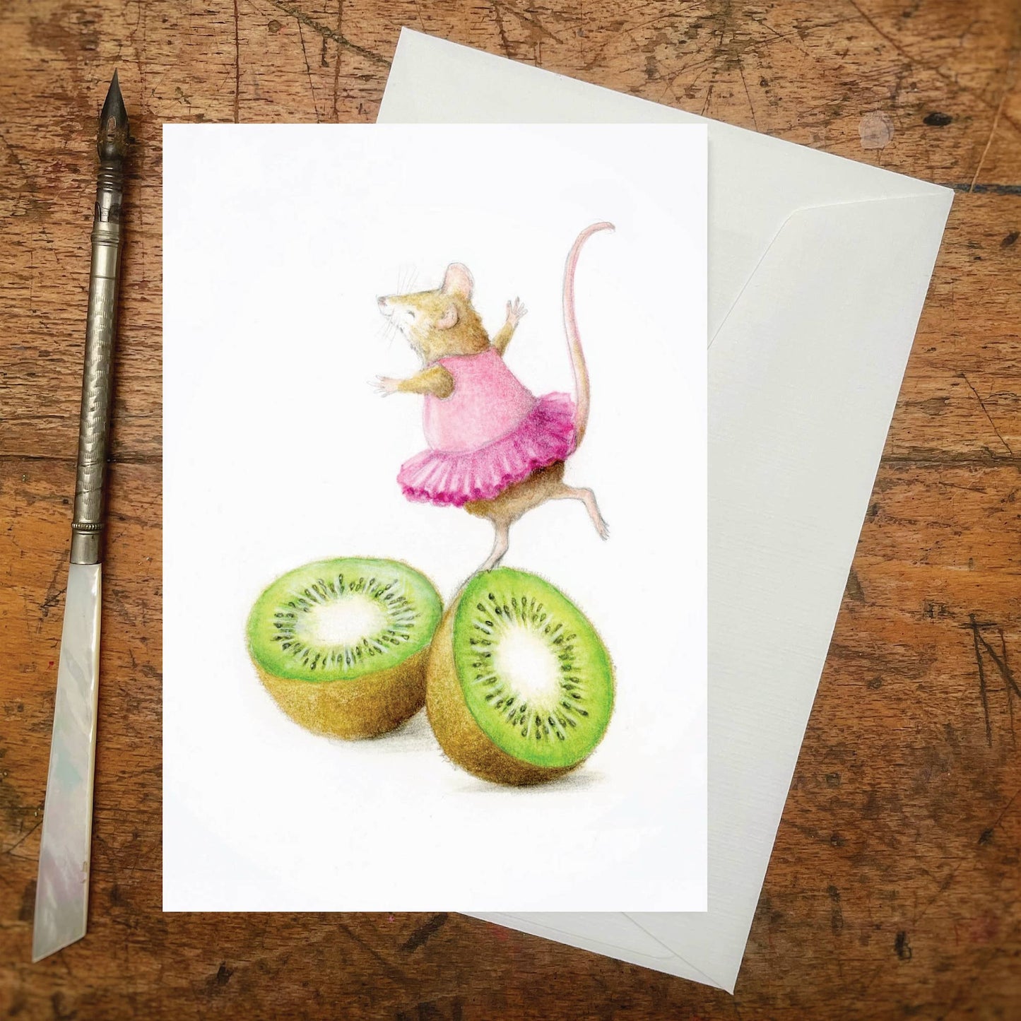 Kiwi Mouse (A7 greeting card with envelope)