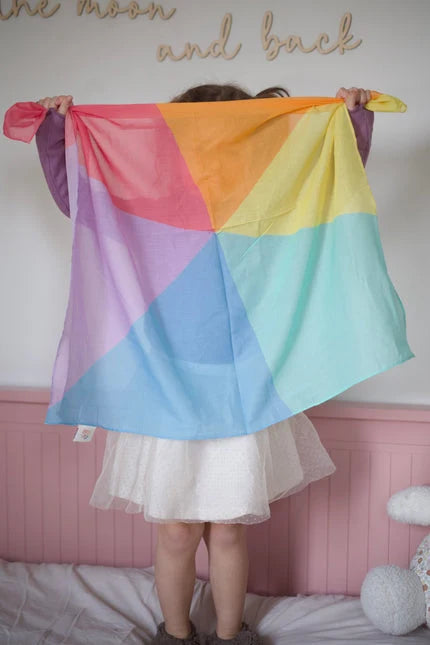Pastell colorblock-lekesjal i bomull: medium