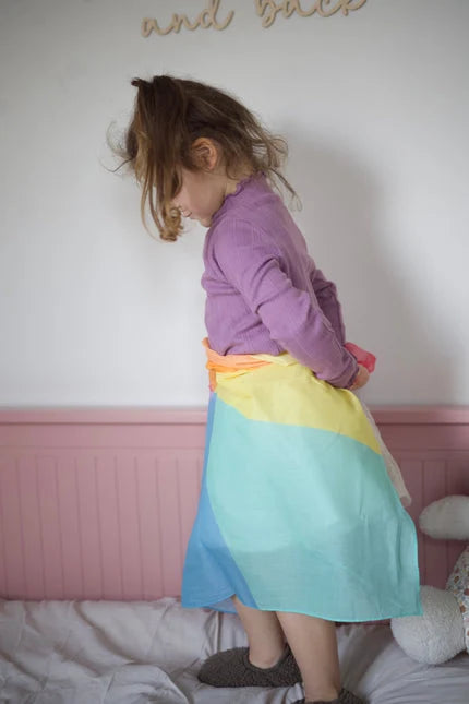 Pastell colorblock-lekesjal i bomull: medium