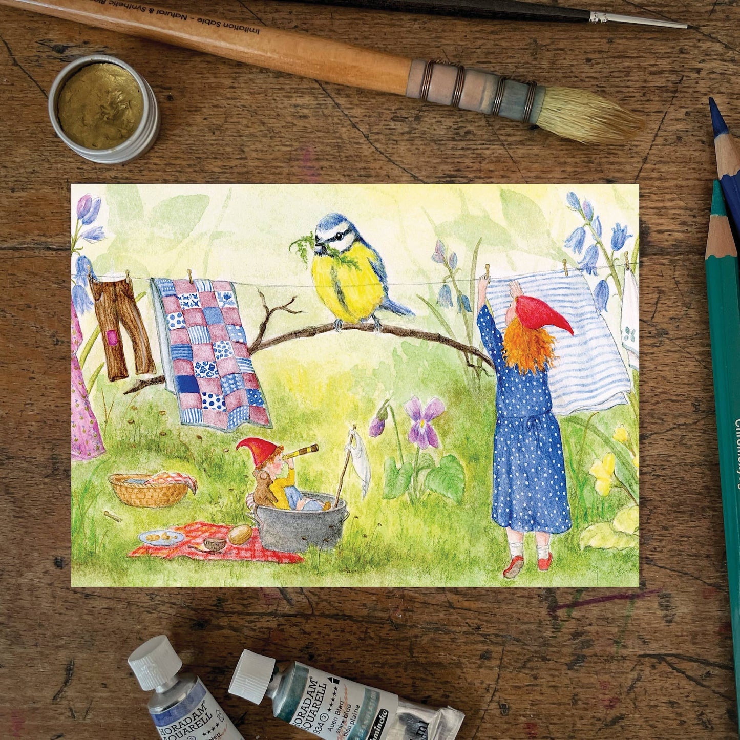 Spring Laundry (A6 postcard)
